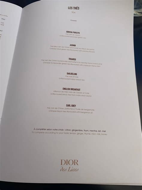 dior de lices menu|Dior des lices restaurant.